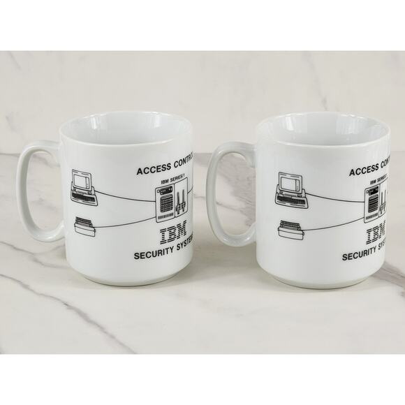 IBM Security Systems Cybersecurity Coffee Mug 14oz Teacup 80s 4" x2 Vintage - Picture 4 of 15